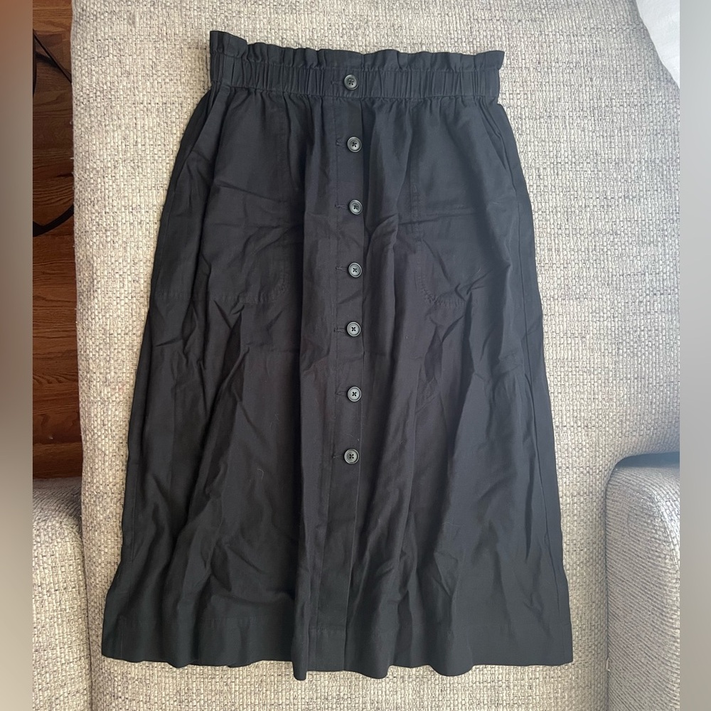 Madewell Black A-Line Midi Skirt